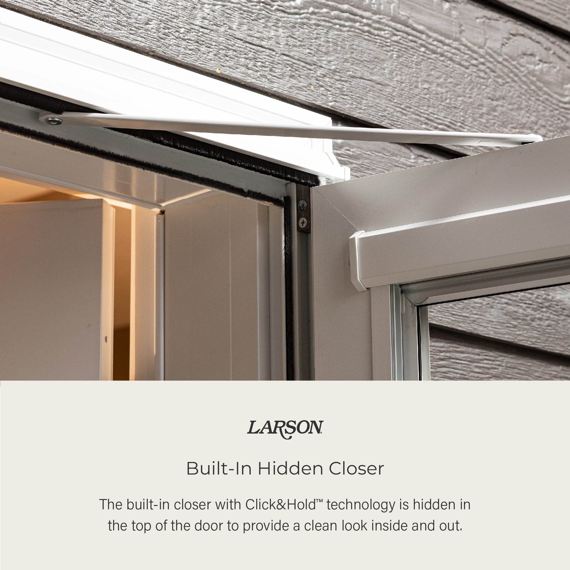 LARSON Platinum Fullview 36-in x 81-in White Linen Aluminum Left-hand Outswing/Right Hinge Storm Door with Interchangeable Screen ( No handle )