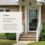 LARSON Platinum Fullview 36-in x 81-in White Linen Aluminum Left-hand Outswing/Right Hinge Storm Door with Interchangeable Screen ( No handle )