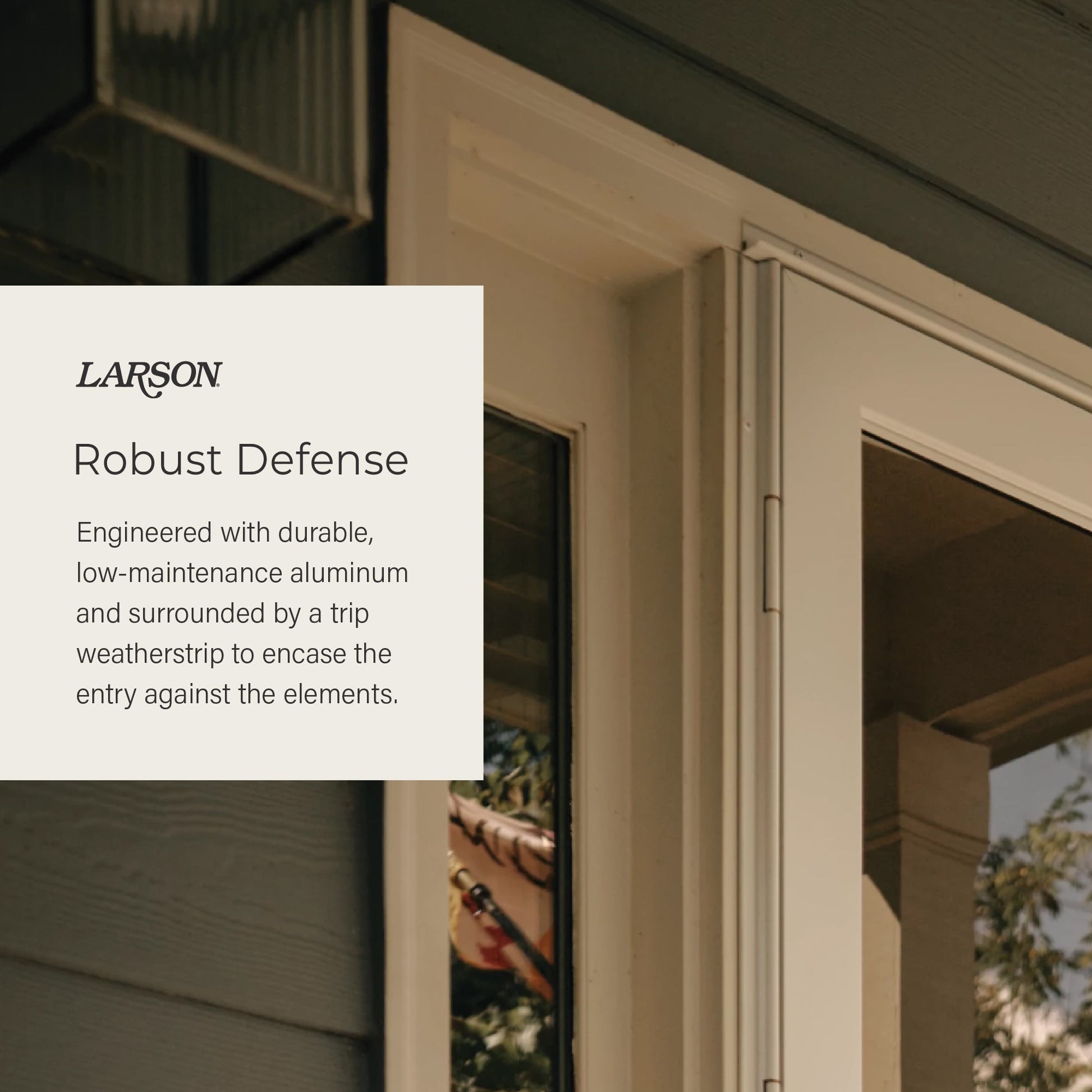 LARSON Platinum Fullview 36-in x 81-in White Linen Aluminum Left-hand Outswing/Right Hinge Storm Door with Interchangeable Screen ( No handle )