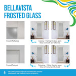 6573399  RELIABILT 32-in x 80-in Solid Core 3-panel Frosted glass Left Hand MDF Single Prehung Interior Door