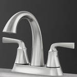 Alpine Reserve Mullen Brushed Nickel 4-in Centerset 2-handle WaterSense Mid-arc Residential Handle Bathroom Sink Faucet with Drain with Deck Plate, 67123W-6004  #2517122  *JR2511, Retail: $59.00, FINAL PRICE: $47.99 + TAX