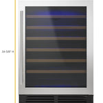 Whirlpool 23.8125-in W 51-Bottles Black-on-stainless Built-In /freestanding Indoor Wine Cooler