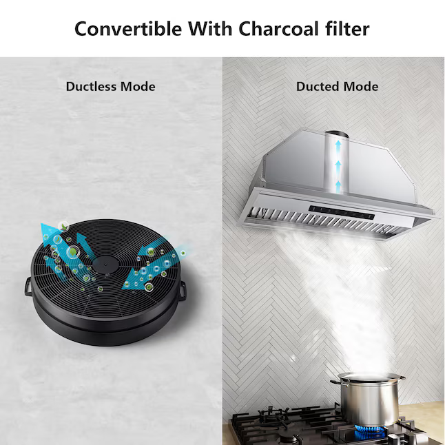 VIKIO 34-in Convertible 900-CFM Stainless Steel Under Cabinet Range Hood with Charcoal Filter, Item #6507865, RB30-36 VIKP0236S *JR2508, Retail: $437.99, FINAL PRICE: $259.99 + TAX