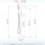 Woodbridge Derby Brushed Nickel 1-handle Freestanding High-arc Bathtub Faucet with Hand Shower