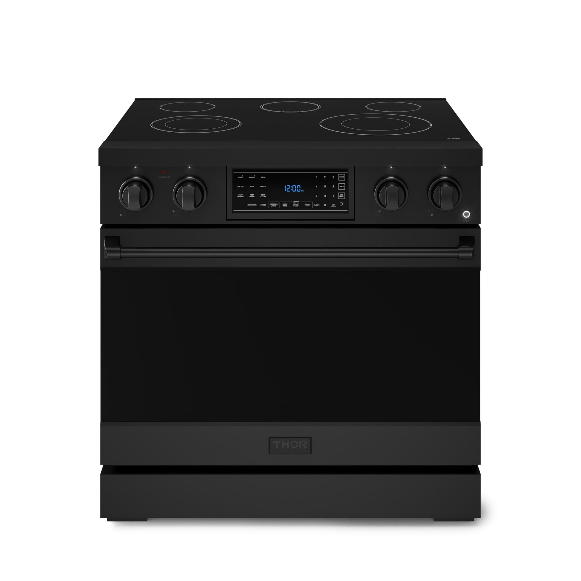 Thor Kitchen Gordon Ramsay Series 36-in Glass Top 5 burners 6-cu ft Air Fry Convection Oven Freestanding Electric Range ( Stainless