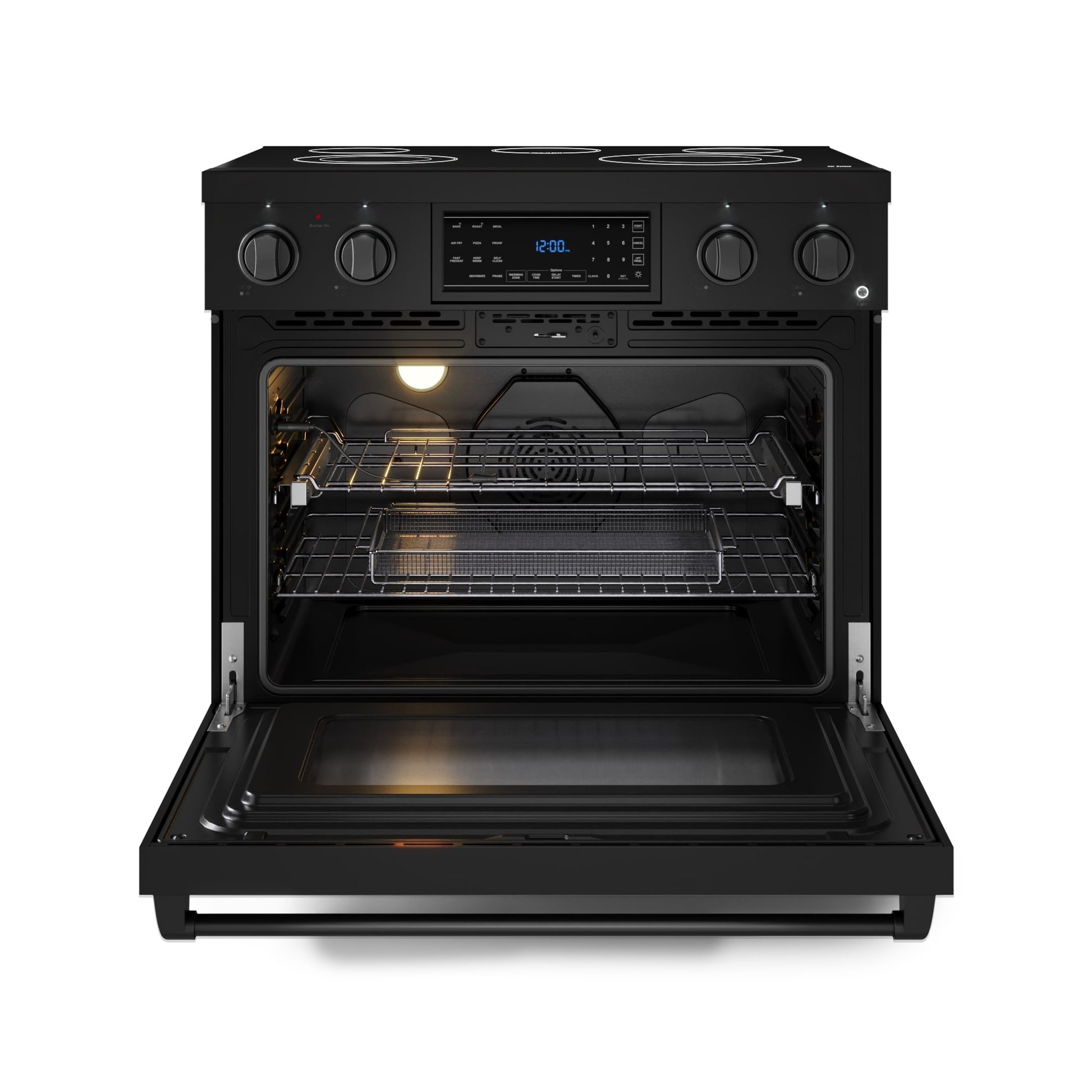 Thor Kitchen Gordon Ramsay Series 36-in Glass Top 5 burners 6-cu ft Air Fry Convection Oven Freestanding Electric Range ( Stainless