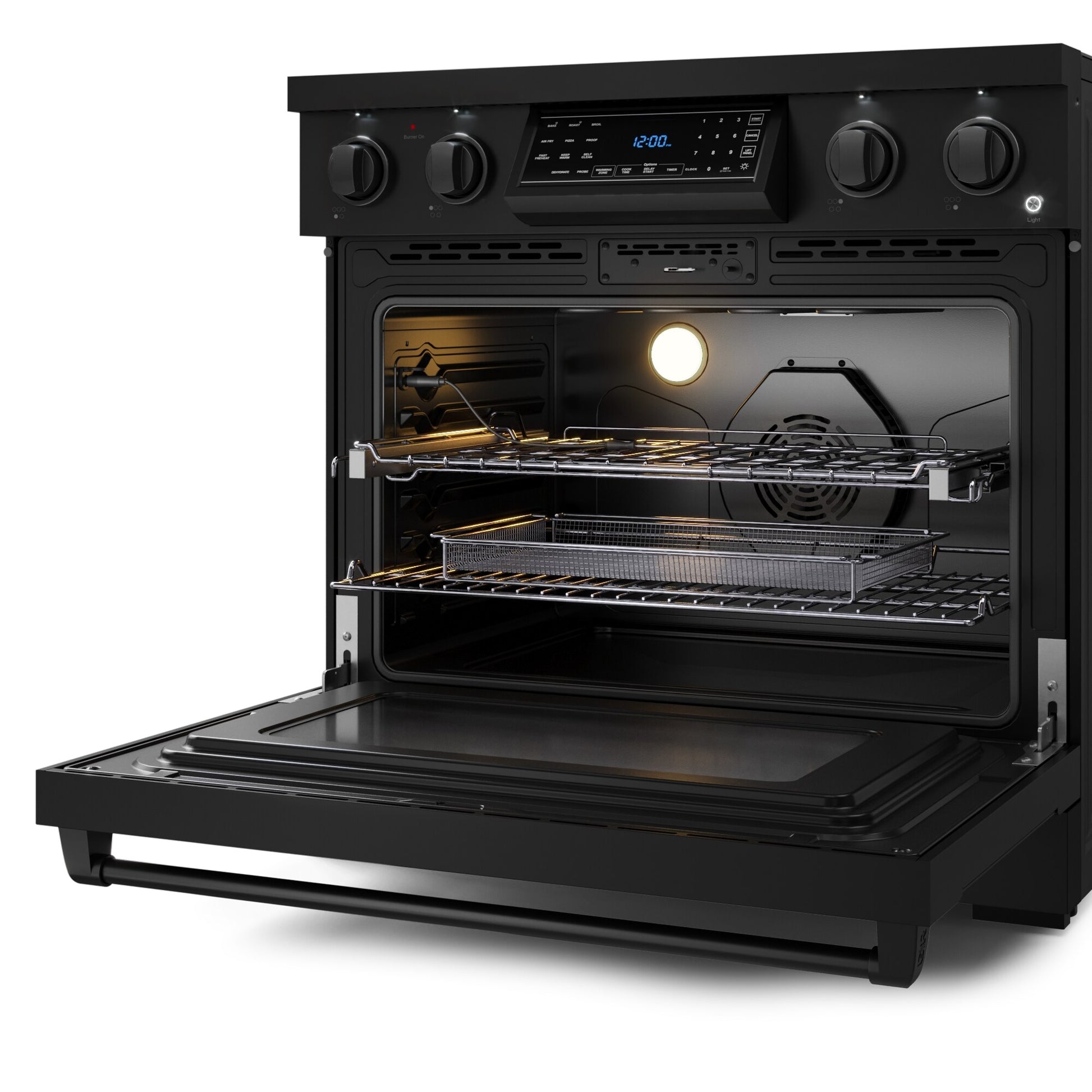 Thor Kitchen Gordon Ramsay Series 36-in Glass Top 5 burners 6-cu ft Air Fry Convection Oven Freestanding Electric Range ( Stainless