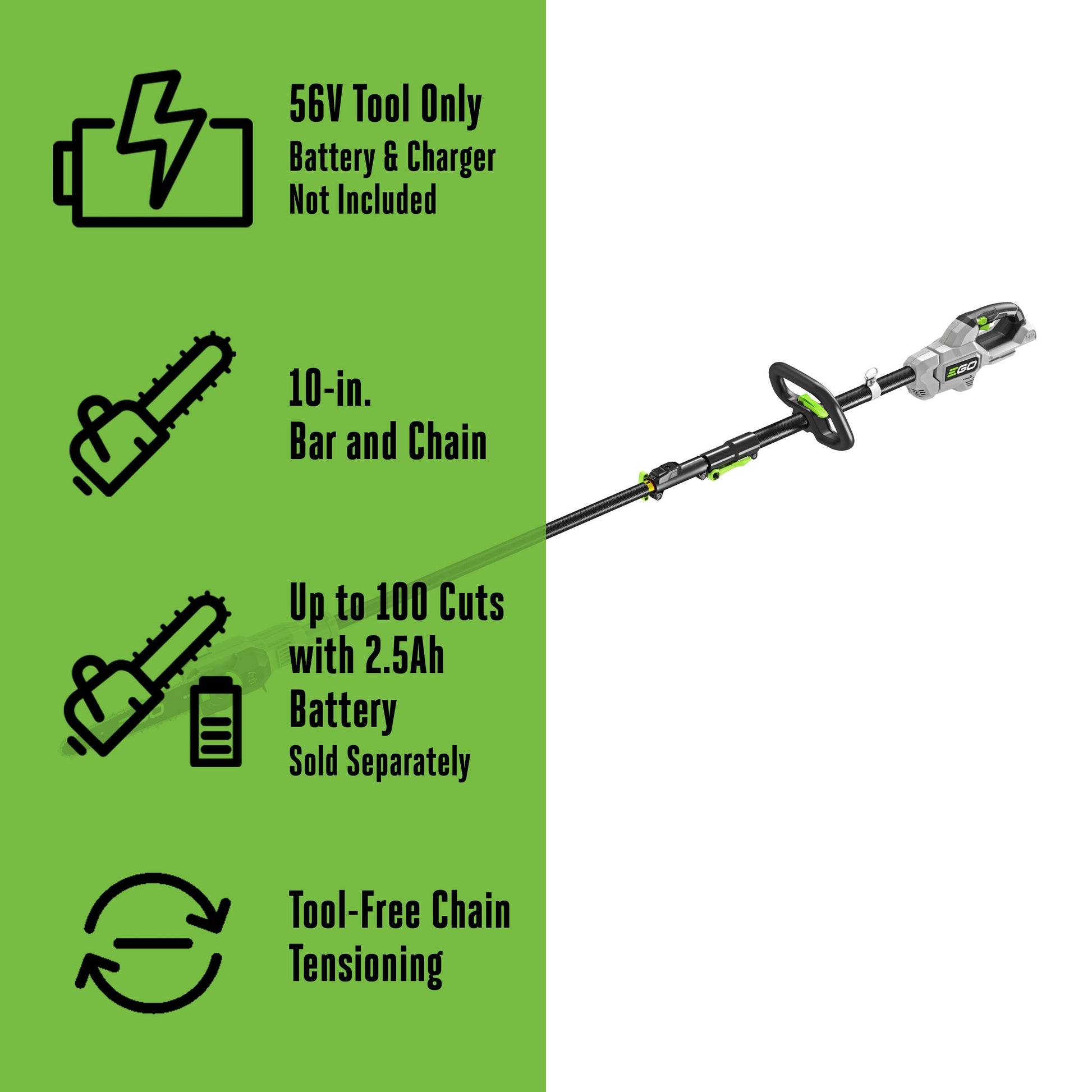 EGO 56-volt 10-in Battery Pole Saw