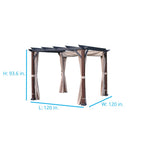 Alpine Reserve 10-ft W x 10-ft L x 7-ft 8-in H Wood grain posts,brown roof frame,light beige canopy,dark