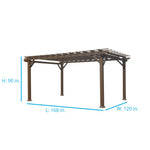Style Selections 10-ft W x 14-ft L x 7-ft 6-in H Brown Metal Freestanding Pergola
