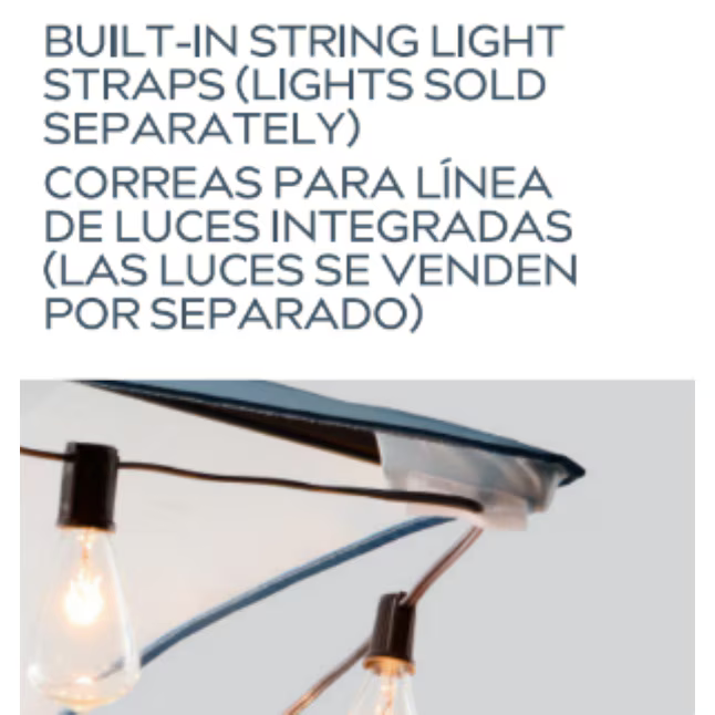 Style Selections 7.5-Feet Push-Button Tilt Market Patio Umbrella, UCS18102A-SB  #5997548 *JR2509, Retail: $59.00, FINAL PRICE: $37.99 + TAX
