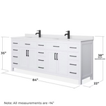Rose 84-in Double Sink Vanity with Engineered Carrara Top in White, ROSE3084WH [FB334], Retail: $2,299.00, FINAL PRICE: $1,599.99 + TAX