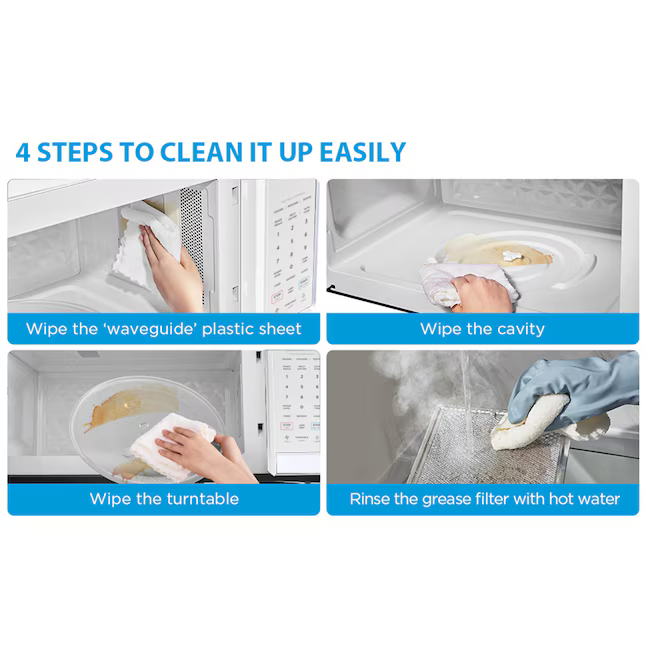Midea 1.7-cu ft Over-the-Range Microwave (White), MM017S5AWW *JR2509, Retail: $229.00, FINAL PRICE: $129.99 + TAX