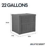 Suncast Outdoor Storage 22-Gallon Brown Plastic Deck Box