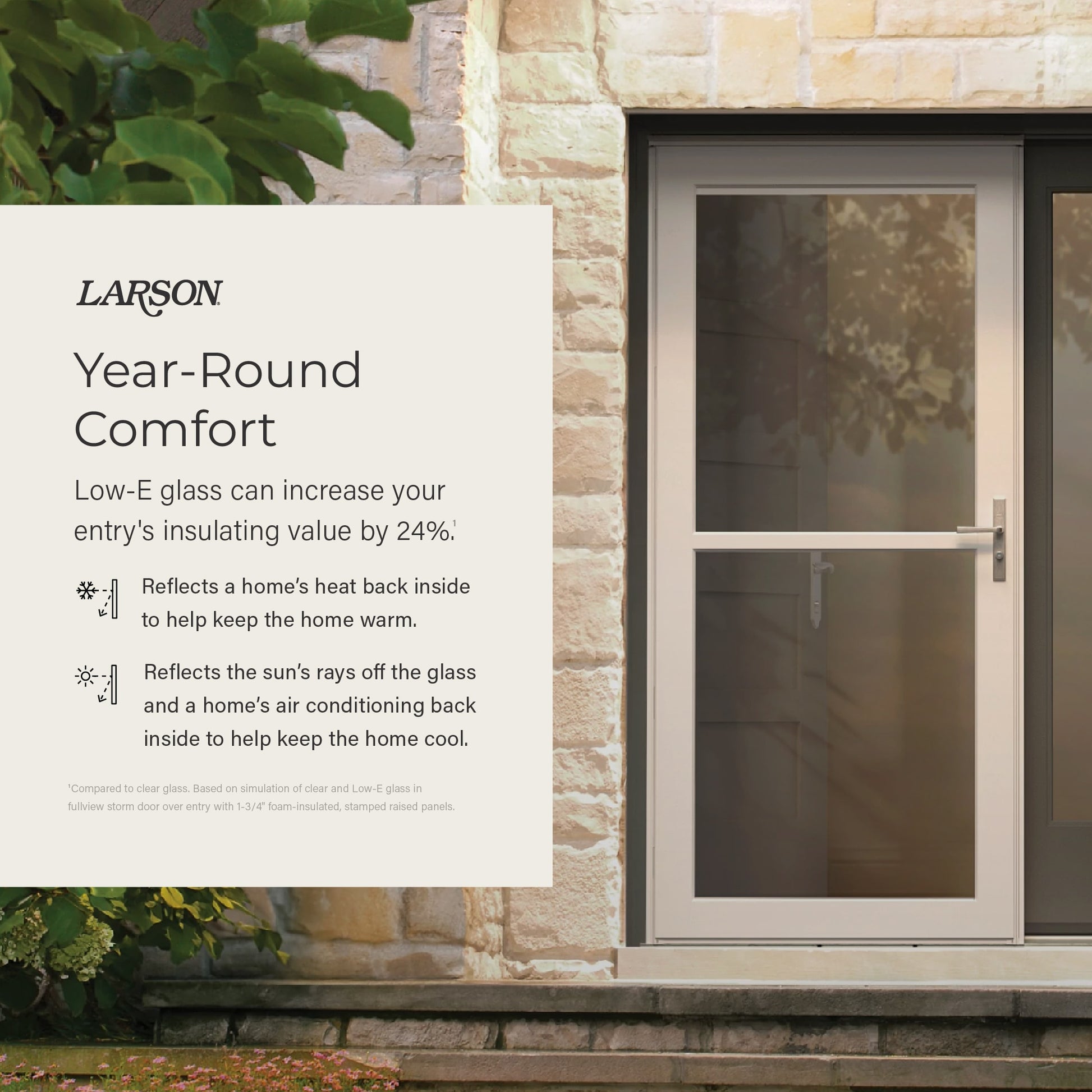 LARSON 80 Split Fullview (Tradewinds) Low-E 36-in x 81-in Brown Aluminum Reversible Hinge Storm