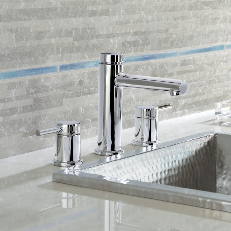 Moen Align Chrome Widespread 2-handle WaterSense High-arc Residential Handle Bathroom Sink Faucet with Drain