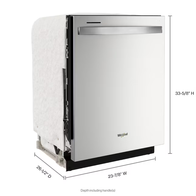 Whirlpool Eco Series Large Capacity 24-in Top Control Built-in Dishwasher With Third Rack (Fingerprint Resistant Stainless Steel) 47-dBA, WDT750SAKZ/3 *JR2509, Retail: $949.00, FINAL PRICE: $499.99 + TAX