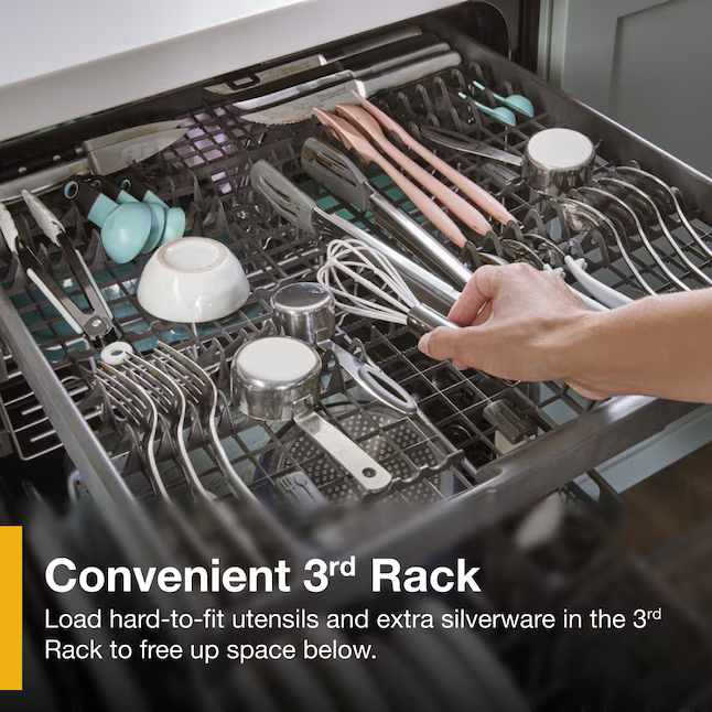 Whirlpool Eco Series Large Capacity 24-in Top Control Built-in Dishwasher With Third Rack (Fingerprint Resistant Stainless Steel) 47-dBA, WDT750SAKZ/3 *JR2509, Retail: $949.00, FINAL PRICE: $499.99 + TAX