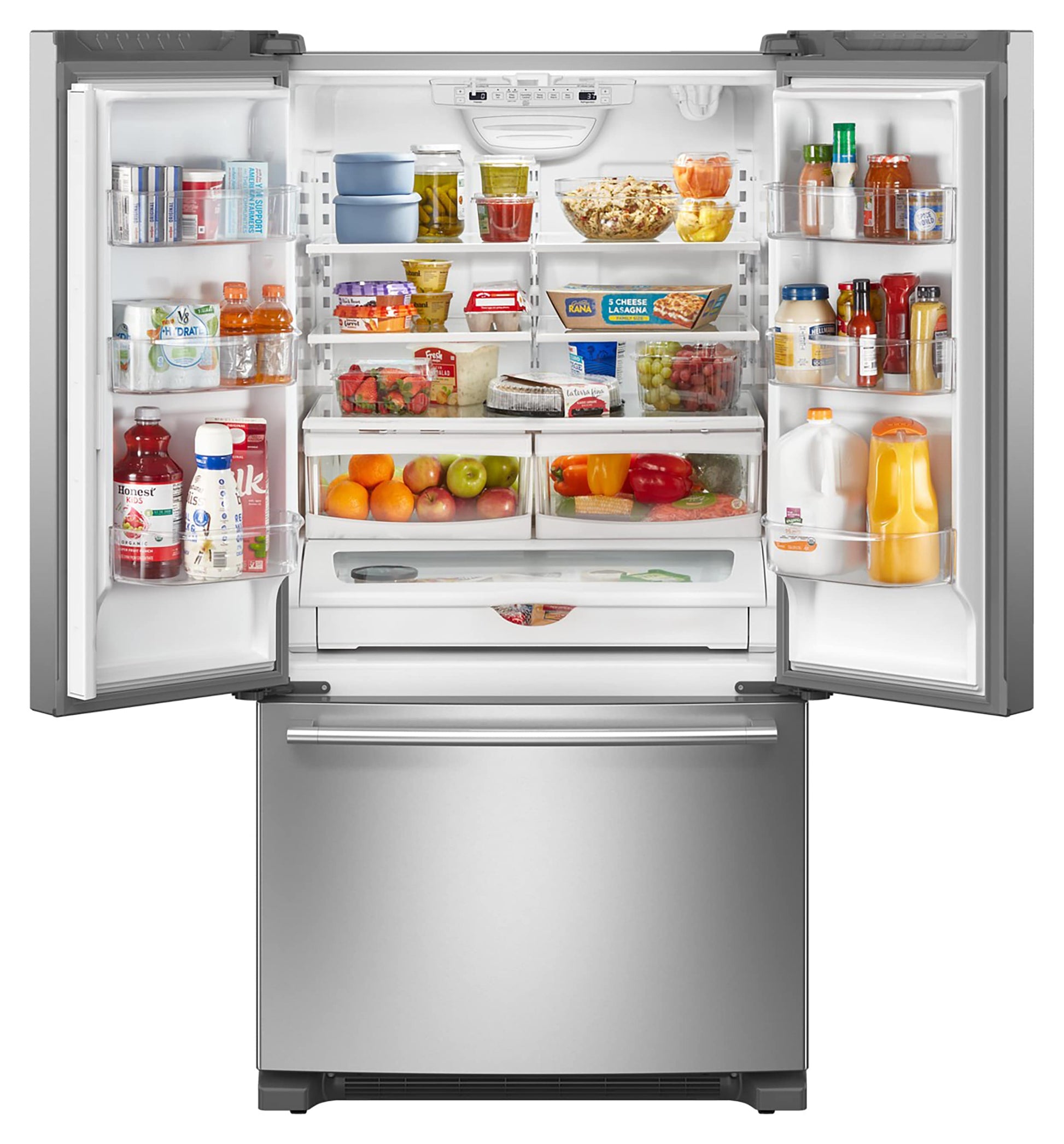 Maytag Standard-Depth 25.2-cu ft 3 -Door 36-in Wide French Door Refrigerator with Ice Maker ( Fingerprint Resistant Stainless Steel )