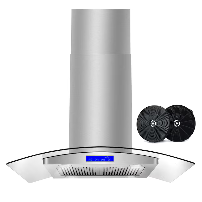 Cosmo 36-in Ductless 380-CFM Stainless Steel Island Range Hood with Charcoal Filter, COS-668iCS900 *JR2509, Retail: $431.99, FINAL PRICE: $249.99 + TAX