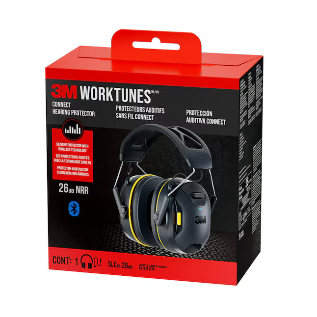 3M Worktunes Connect Reusable Cordless Hearing Protection Earmuffs Bluetooth Compatibility 26 dB Noise Reduction Rating, 6543710, FINAL PRICE: $59.99 + TAX