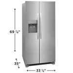 Frigidaire 22.3-cu ft Standard-Depth 33-in Side-by-Side Refrigerator with Ice Maker + Water and Ice Dispenser (Stainless Steel), FRSS2323AS *JR2512, Retail: $1,399.00, FINAL PRICE: $699.99 + TAX