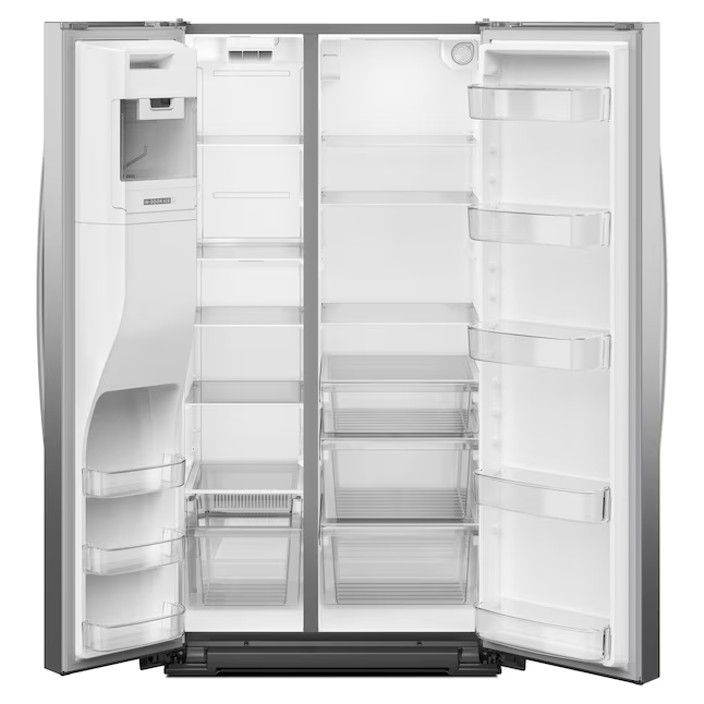 Whirlpool 28.7-cu ft Side-by-Side Refrigerator with Ice Maker Water and Ice Dispenser (Fingerprint Resistant Stainless Finish), WRSF5536RZ/00, Retail: $2,099.00, FINAL PRICE: $999.99 + TAX
