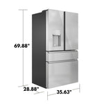 Cafe Counter-Depth 22.3-cu ft 36-in Wide French Door Refrigerator with Ice Maker ( Platinum Glass ) ENERGY STAR Certified