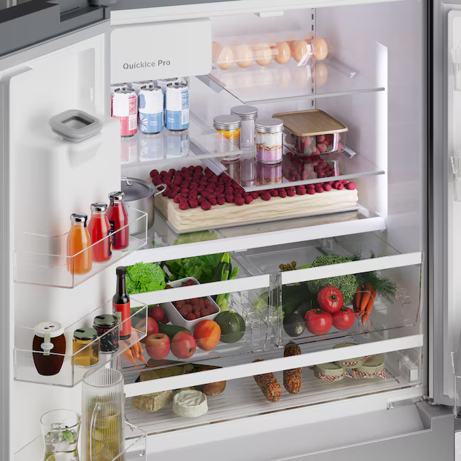 Bosch Fastest Ice Maker Standard-Depth 300 Series 26-cu ft 3-Door Smart Compatible French Door Refrigerator with Ice Maker with Water and Ice Dispenser (Stainless Steel), B36FD31ENS/01 *JR2508, Retail: $2,699.00, FINAL PRICE: $1,599.99 + TAX