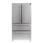 FORNO Counter-Depth Moena 19.2-cu ft 35.9-in Wide French Door Refrigerator with Ice