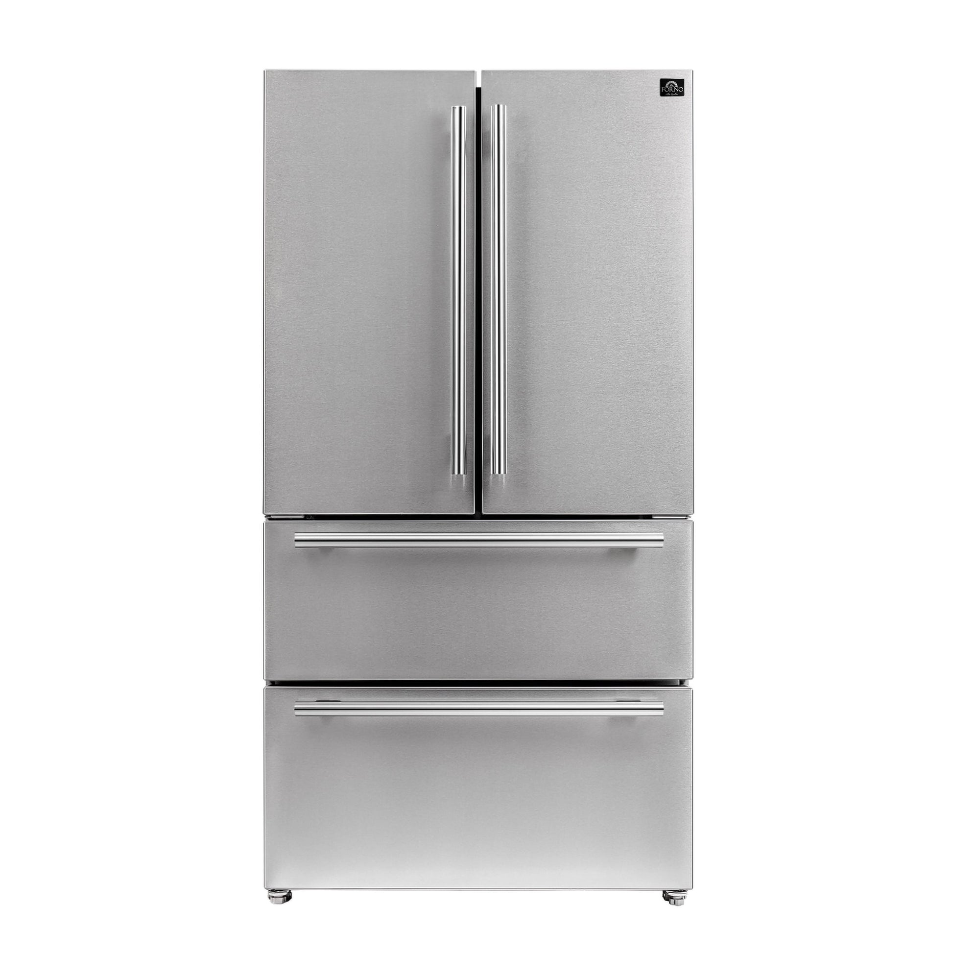 FORNO Counter-Depth Moena 19.2-cu ft 35.9-in Wide French Door Refrigerator with Ice