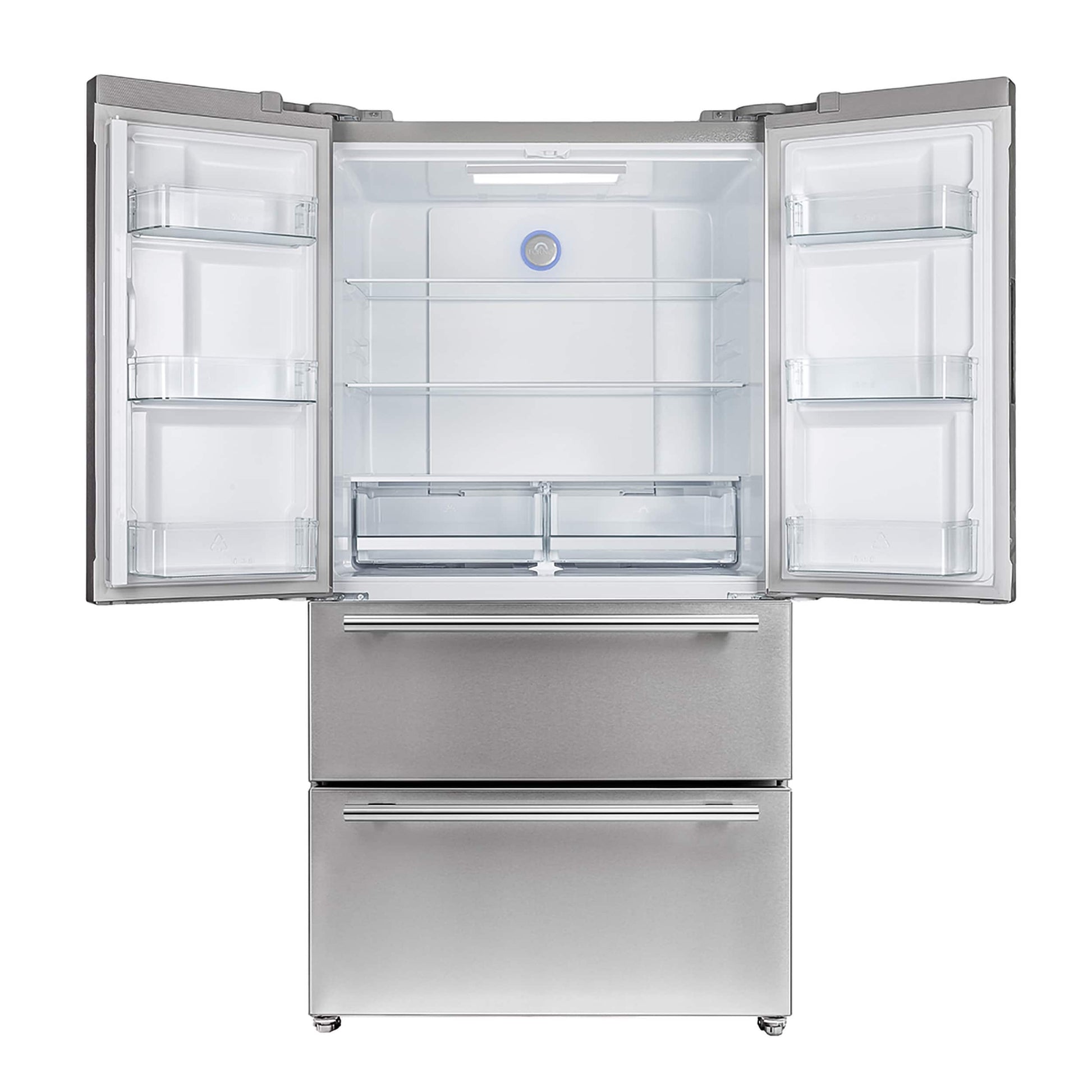 FORNO Counter-Depth Moena 19.2-cu ft 35.9-in Wide French Door Refrigerator with Ice