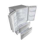 FORNO Counter-Depth Moena 19.2-cu ft 35.9-in Wide French Door Refrigerator with Ice
