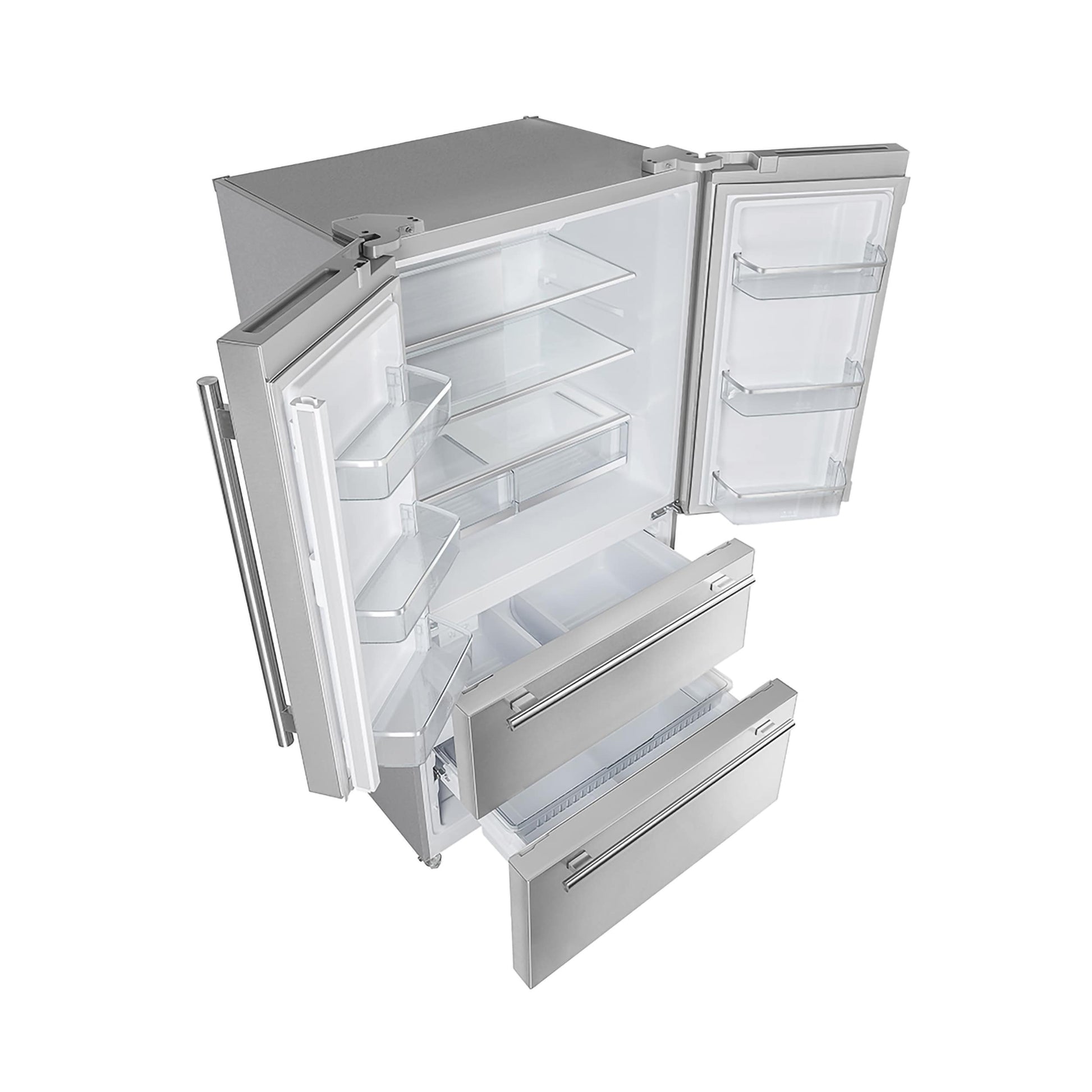 FORNO Counter-Depth Moena 19.2-cu ft 35.9-in Wide French Door Refrigerator with Ice