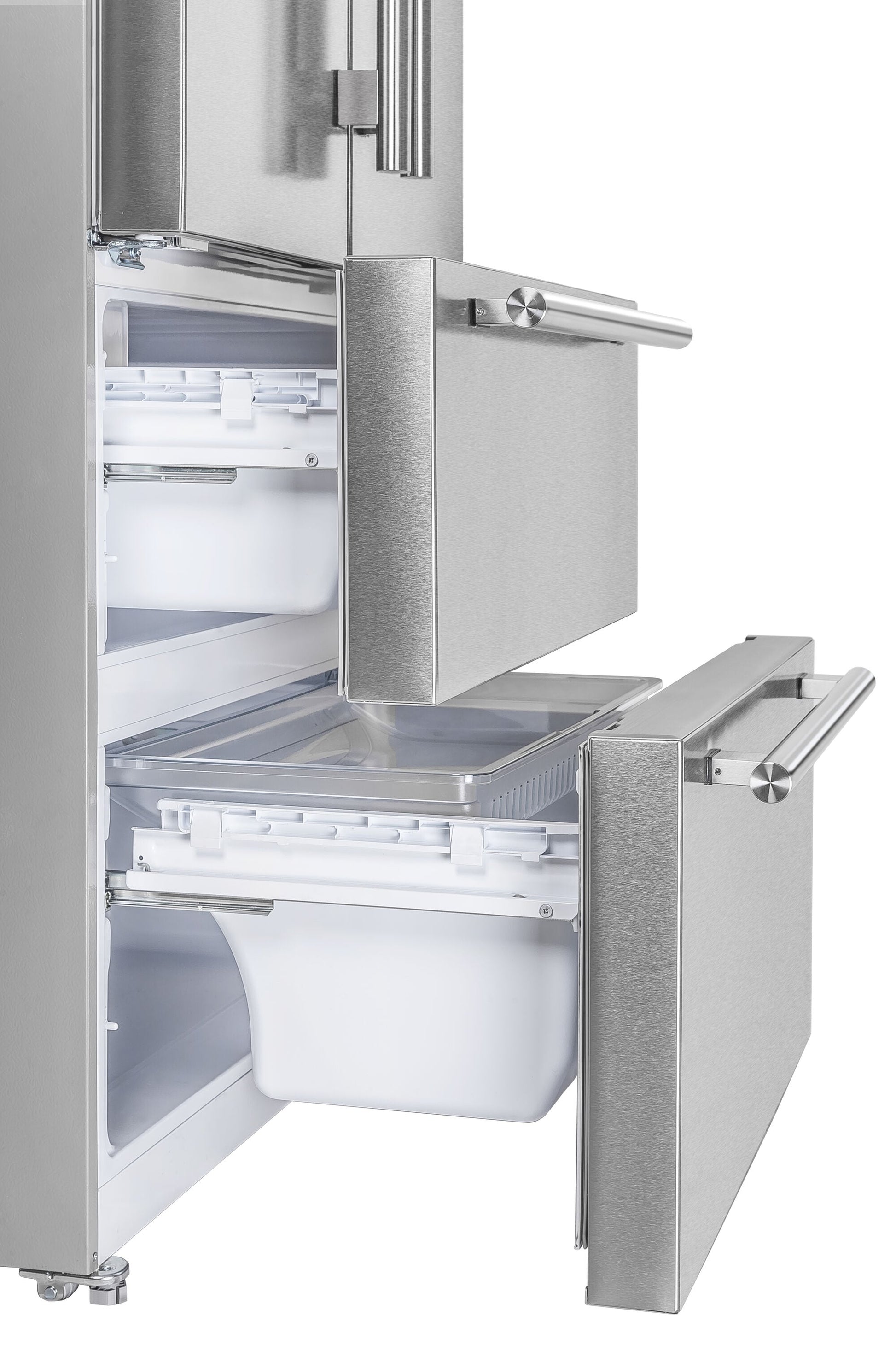 FORNO Counter-Depth Moena 19.2-cu ft 35.9-in Wide French Door Refrigerator with Ice