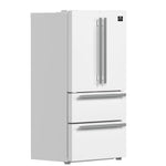 FORNO Counter-Depth Antique Brass and Stainless Steel Handles 19.2-cu ft 36-in Wide with Ice Maker ( White ) ENERGY STAR Certified