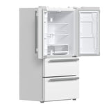 FORNO Counter-Depth Antique Brass and Stainless Steel Handles 19.2-cu ft 36-in Wide with Ice Maker ( White ) ENERGY STAR Certified