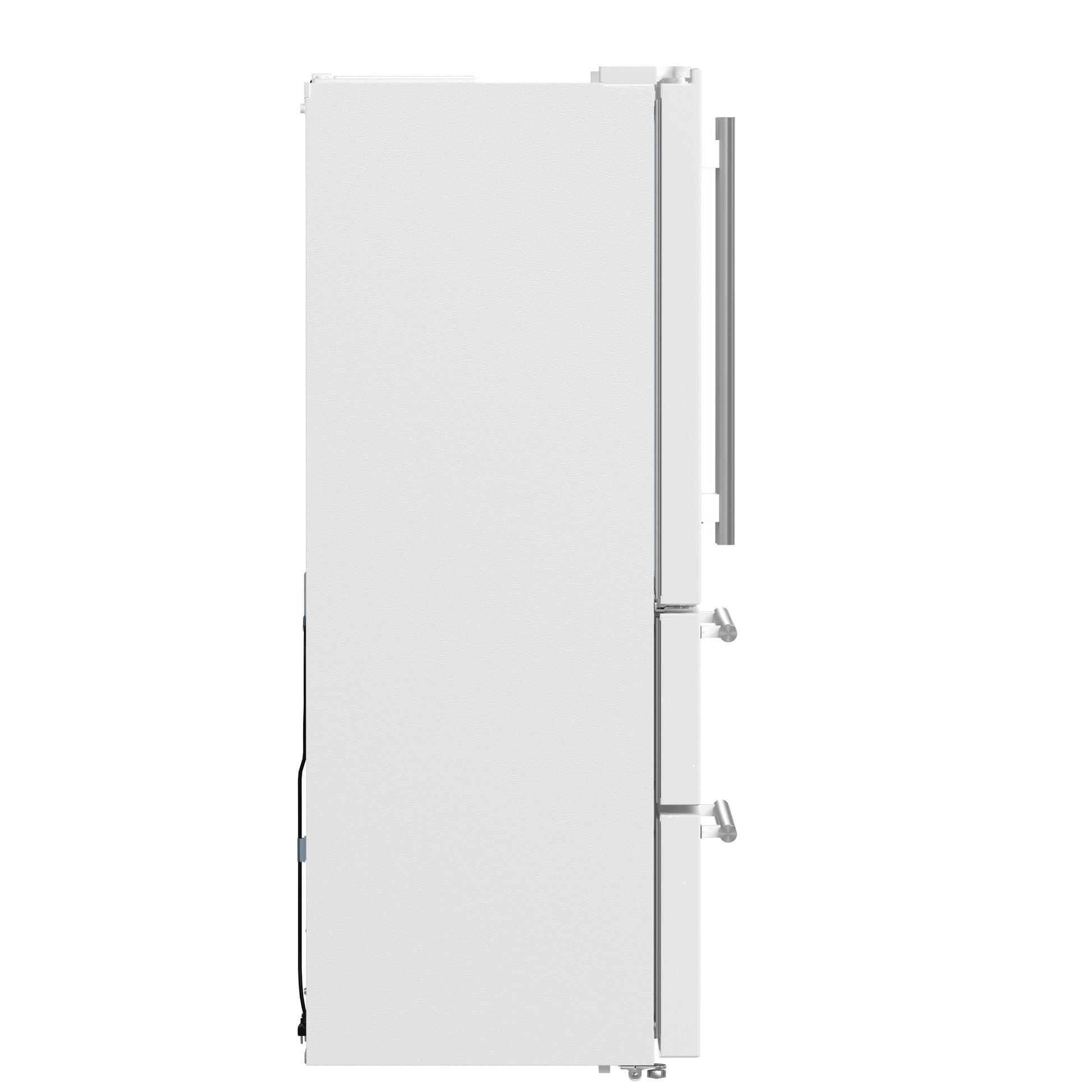 FORNO Counter-Depth Antique Brass and Stainless Steel Handles 19.2-cu ft 36-in Wide with Ice Maker ( White ) ENERGY STAR Certified
