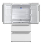 FORNO Counter-Depth Antique Brass and Stainless Steel Handles 19.2-cu ft 36-in Wide with Ice Maker ( White ) ENERGY STAR Certified