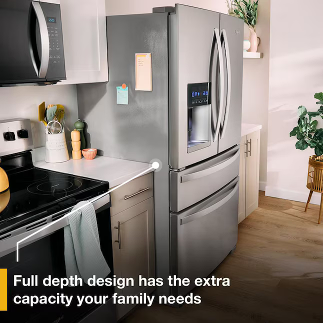 Whirlpool Standard-Depth 25.2-cu ft 3-Door French Door Refrigerator with Ice Maker (Stainless Steel), WRFF3036RZ/00 *JR2509, Retail: $2,299.00, FINAL PRICE: $1,049.99 + TAX