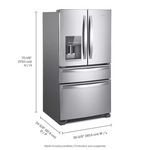 Whirlpool Standard-Depth 24.5-cu ft 4 -Door 36-in Wide French Door Refrigerator with Ice Maker with Water and Ice Dispenser ( Stainless Steel ) ENERGY STAR Certified