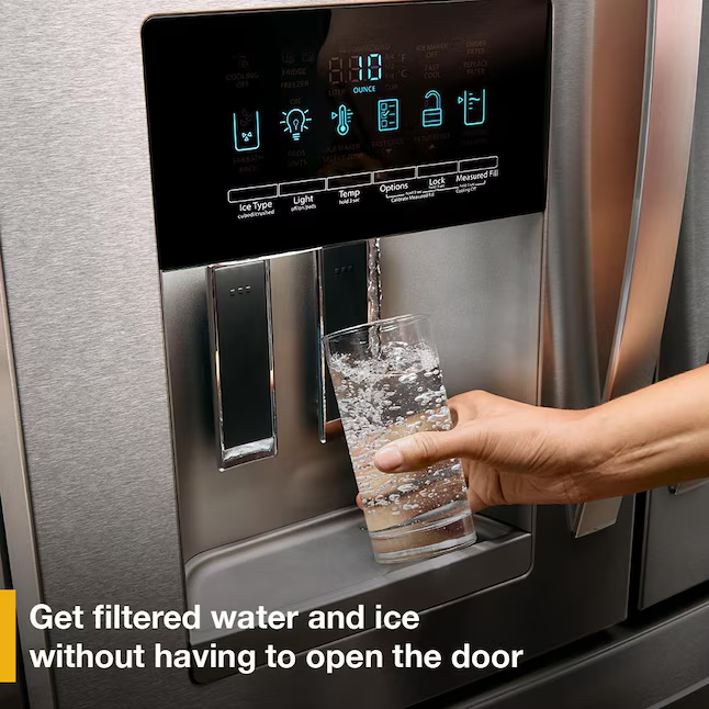 Whirlpool Standard-Depth 24.5-cu ft 4 -Door 36-in Wide French Door Refrigerator with Ice Maker with Water and Ice Dispenser ( Stainless Steel ) ENERGY STAR Certified