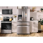 Whirlpool Standard-Depth 24.5-cu ft 4 -Door 36-in Wide French Door Refrigerator with Ice Maker with Water and Ice Dispenser ( Stainless Steel ) ENERGY STAR Certified