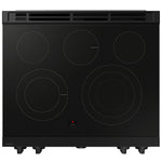 Samsung 30-in Glass Top 5 burners 6.3-cu ft Air Fry Convection Oven Slide-In Electric Range ( Stainless Steel )