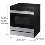 Samsung 30-in Glass Top 5 burners 6.3-cu ft Air Fry Convection Oven Slide-In Electric Range ( Stainless Steel )