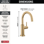 Delta Contemporary Round Beverage Faucet in Champagne Bronze, 1930-CZ-DST, MRSP: $585, FINAL PRICE: $ + TAX
