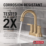 Delta Nicoli Two Handle Centerset Pull-Down Bathroom Faucet in Champagne Bronze, 25749LF-CZPD, MRSP: $174.90, FINAL PRICE: $79.99 + TAX