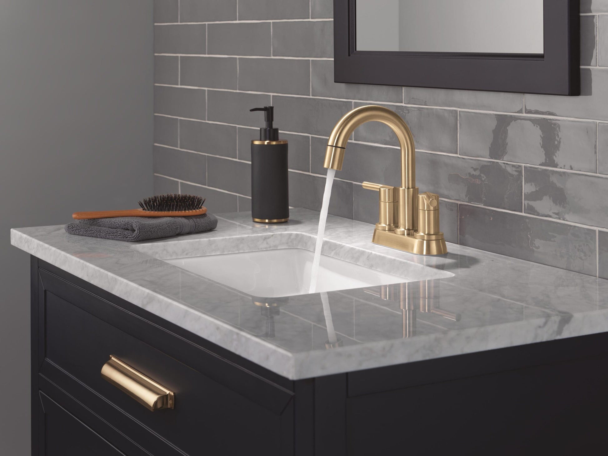 Delta Nicoli Two Handle Centerset Pull-Down Bathroom Faucet in Champagne Bronze, 25749LF-CZPD, MRSP: $174.90, FINAL PRICE: $79.99 + TAX