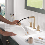 Delta Nicoli Two Handle Widespread Pull-Down Bathroom Faucet in Champagne Bronze, 35849LF-CZPD, MRSP: $449, FINAL PRICE: $ + TAX