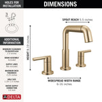 Delta Nicoli Two Handle Widespread Pull-Down Bathroom Faucet in Champagne Bronze, 35849LF-CZPD, MRSP: $449, FINAL PRICE: $ + TAX